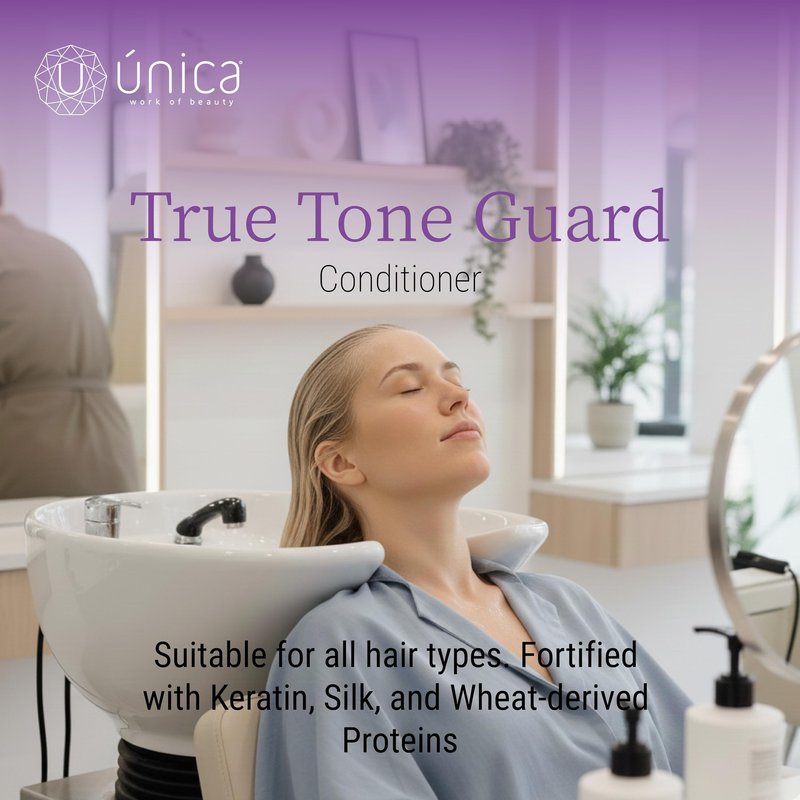 UNICA Work of Beauty True Tone Guard Color Conditioner – Keratin, Argan Oil & Shea Butter for Color-Treated Hair – Moisturizes, Repairs & Protects with Artichoke Extract – 10 oz