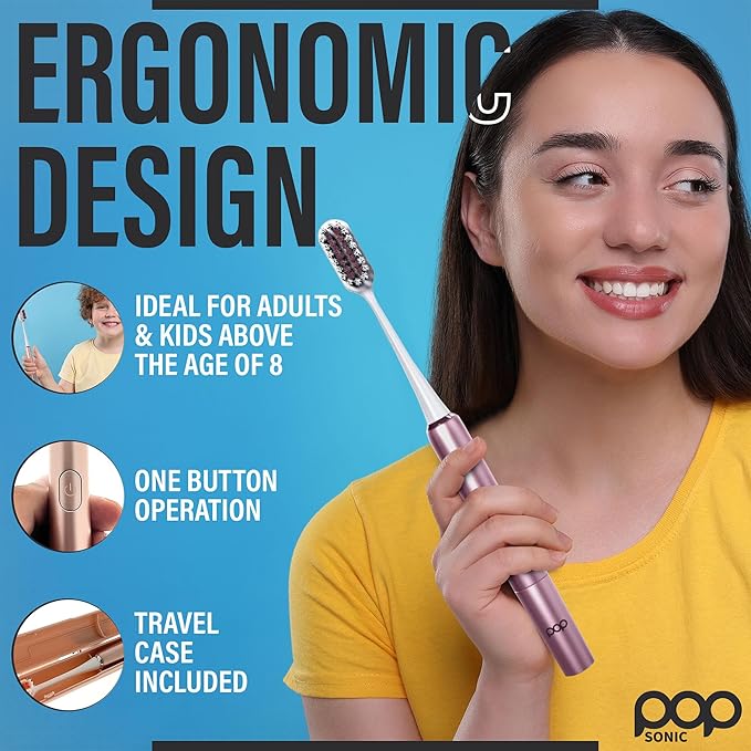 Go Plus Sonic Toothbrushes for Adults w/Electric Toothbrush Case - Electric Toothbrush for Adults & Kids - Sonic Toothbrush w/ 2 Speeds - 18000-24000 Vibrations Per Minute (Rosy Pink)