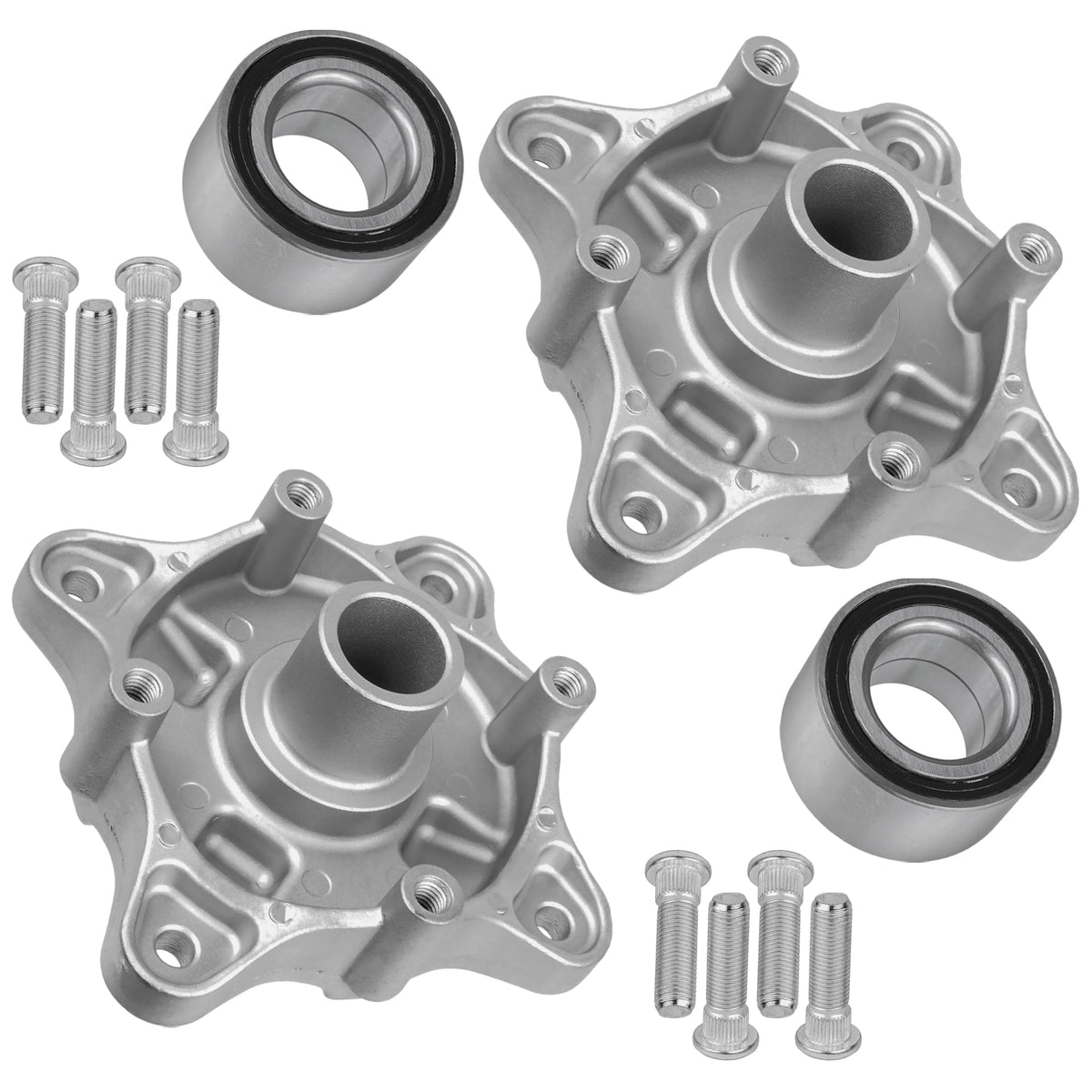 Caltric 2 Rear Wheel Hub with Bearing and Bolt Compatible with Polaris RZR 800 EFI/RZR S 4 800 2008-2014