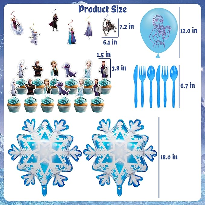 122 PCS Elegant Birthday Party Supplies, Party Decorations Include Tablecloth, Paper Tableware, Stickers, Backdrop, Banner, Balloons, Hanging Swirl for Adult
