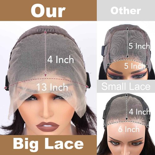 Nopxam Highlight 4/27 Bob Wig Human Hair 13x4 HD Transparent Lace Front Wigs Human Hair 180% Density Short Bob Glueless Straight Wigs Human Hair for Women 16 Inch