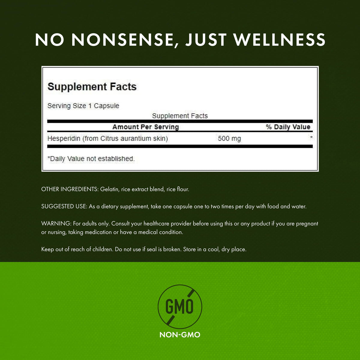 Swanson Hesperidin - Citrus-Derived - Cardiovascular & Hearth Health Support- Contributes to Muscle Recovery* - Features Antioxidant Properties - Gluten Free & Non-GMO - 60 Capsules