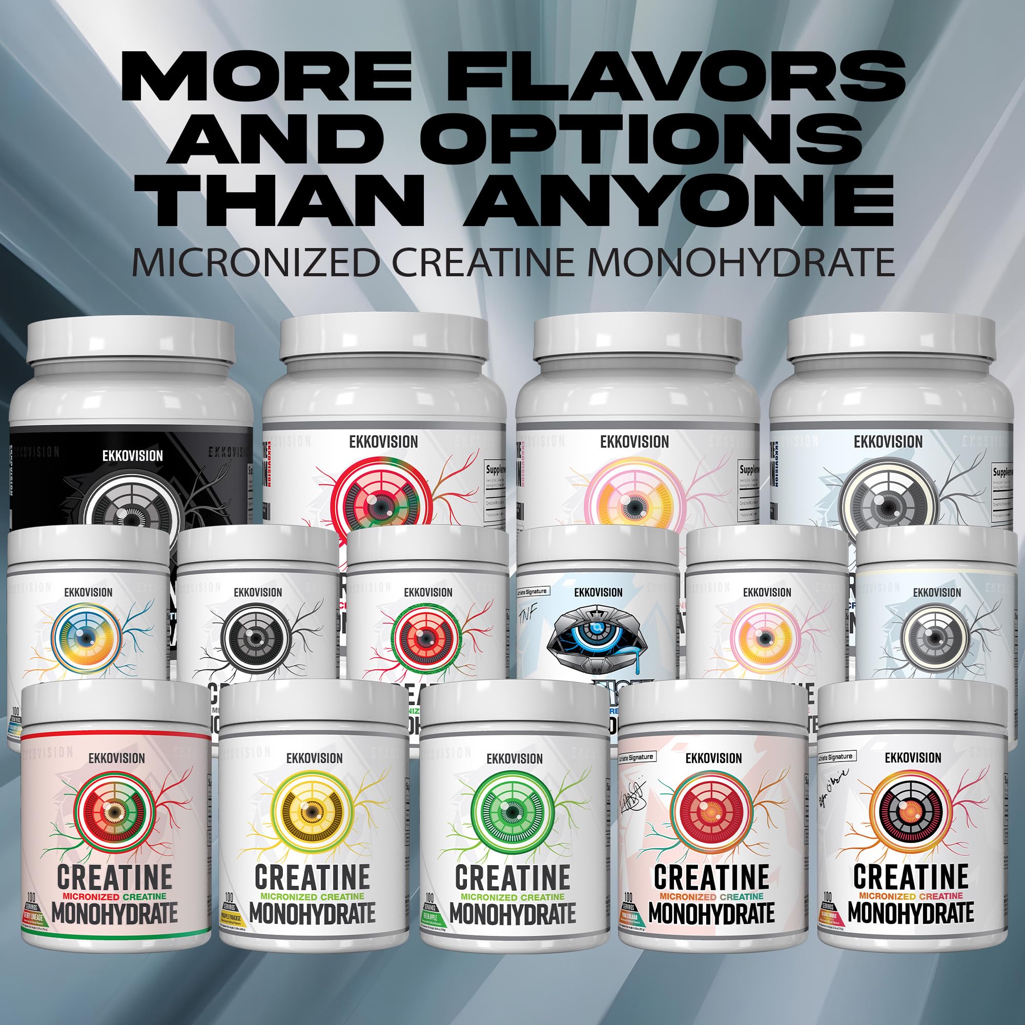 Ekkovision Creatine Monohydrate Powder, Micronized,Fruit Punch, Pre Workout & Post Workout Supplement for Men and Women, Energy Support, Easy to Mix in Shakes, Smoothies & Beverages, 100 Servings