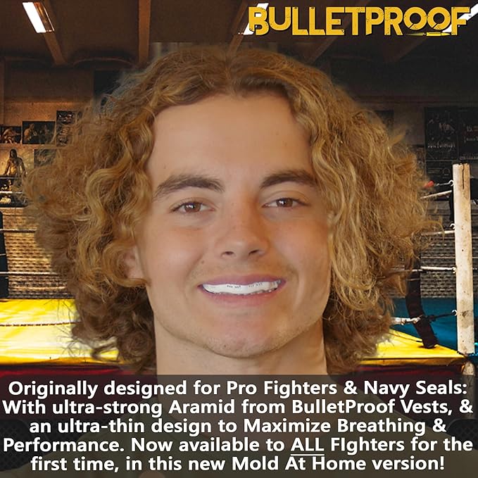 Bulletproof MMA Boxing Mouth Guard is 3X Stronger! Fighting Mouthguard Martial Arts Mouthpiece Karate Muay Thai Taekwondo Sparing Wrestling BJJ Jiu Jitsu Mouth Piece Men Women Adult Youth