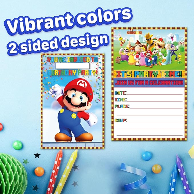 Set of 30 Invitation Cards Super M -Themed Happy Birthday Invitation Cards - Lightweight (230g), Postcard Style Invites for the Perfect Party Pack