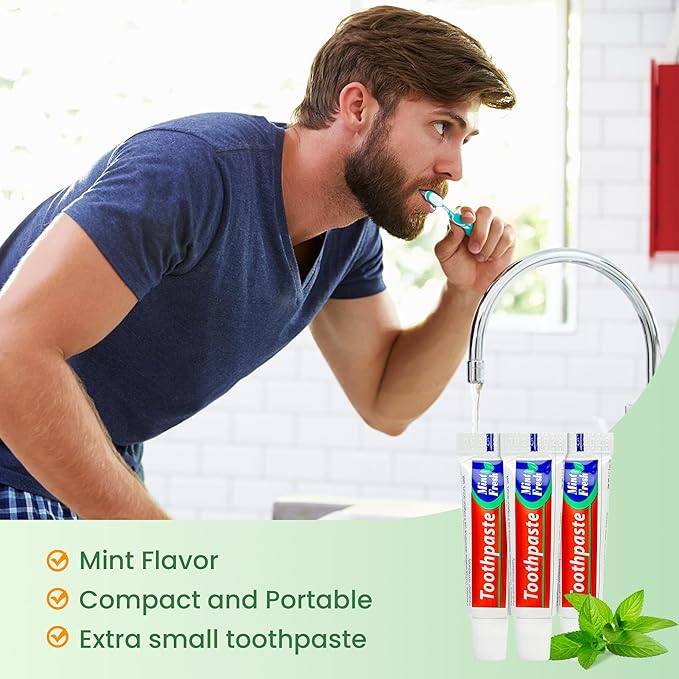 30 Tubes Travel Size Toothpaste in Bulk, Mini Small Toothpaste Mint Flavor Toothpastes for Guests Homeless Hotel Charity Toiletries Camping, 0.176oz/5g