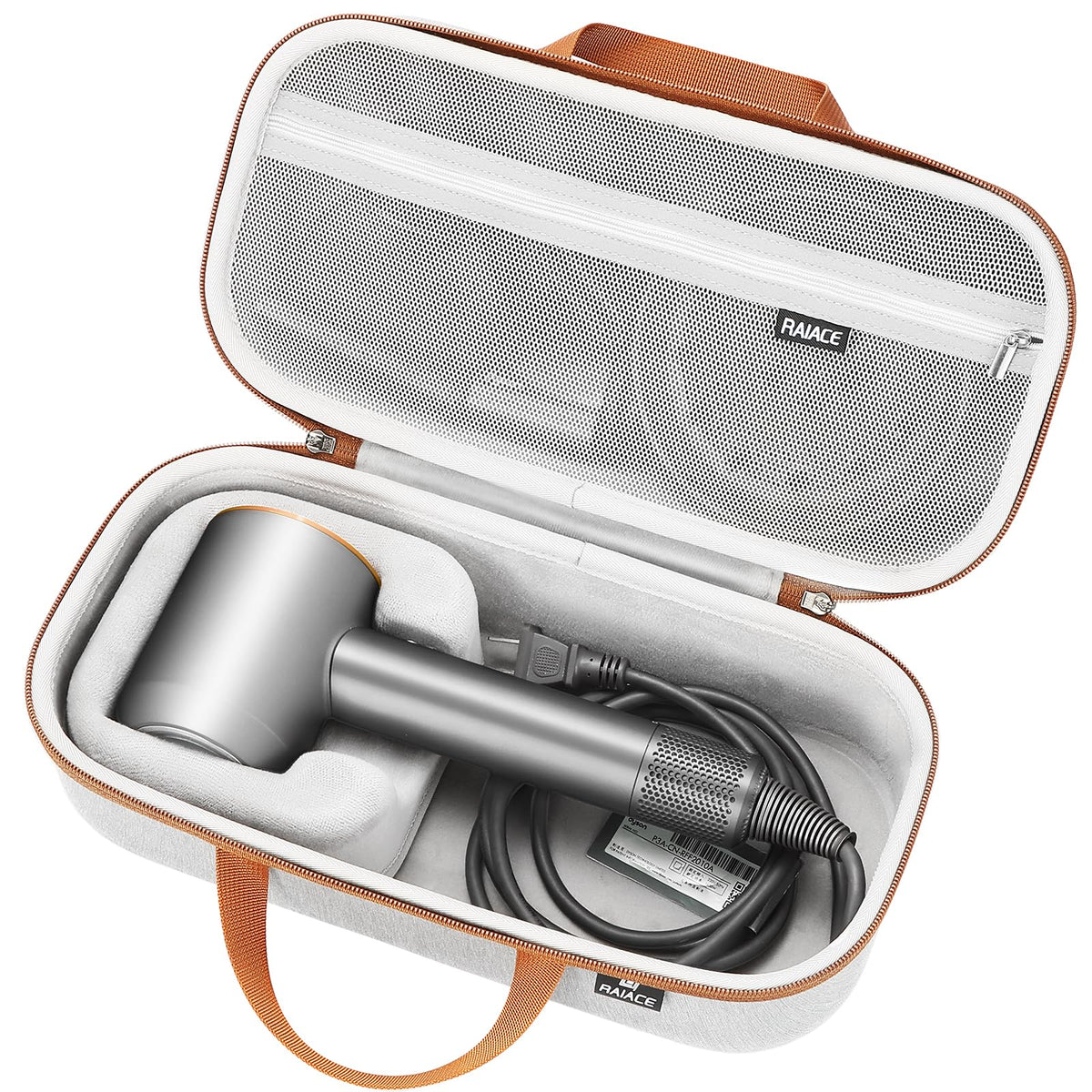 RAIACE Hard Storage Case Compatible with dyson Hair Dryer, Travel Carrying Bag. (for sale is case only). - Gray(Gray Lining)