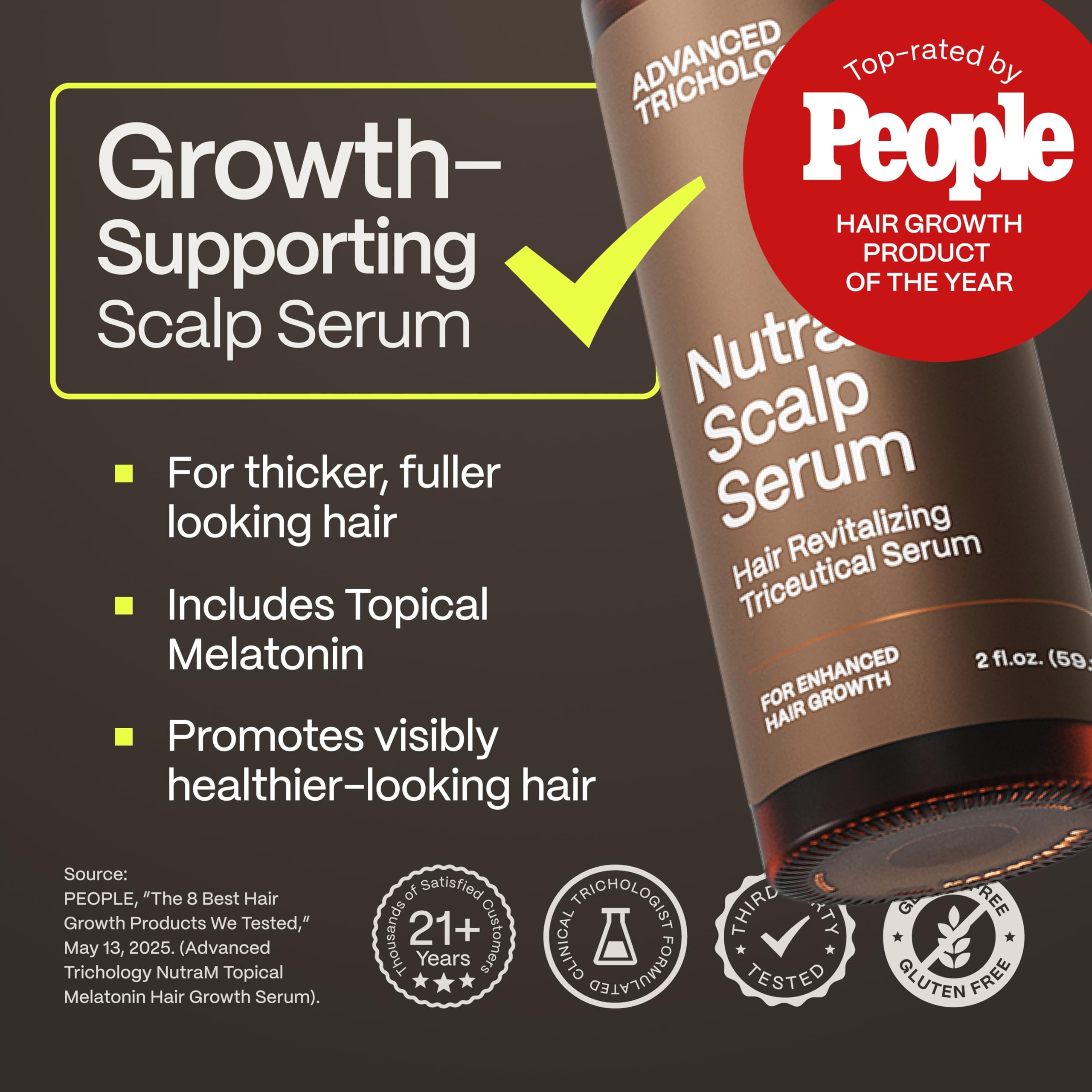 NutraM™ Hair Growth Serum – Dermatologist Tested | Scalp DHT Blocker for Thinning Hair Men and Women, Backed by 20 Years of Hair Regrowth Clinic Experience
