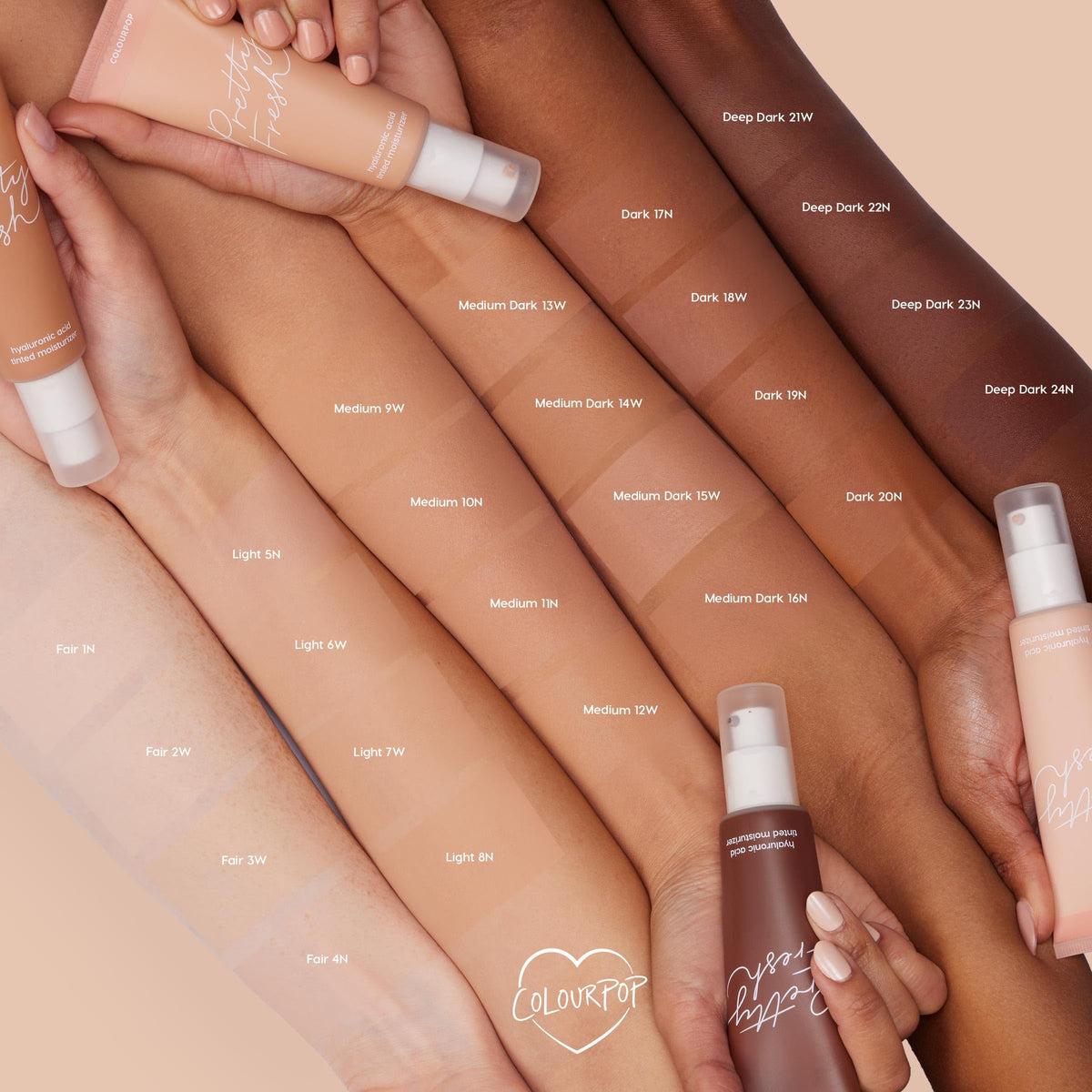 ColourPop Pretty Fresh Tinted Moisturizer - Hydrating Skin Tint with Lightweight Coverage - Formulated with Hyaluronic Acid & Coconut Water for Healthy-Looking Skin - Fair 4N (1.45 oz)