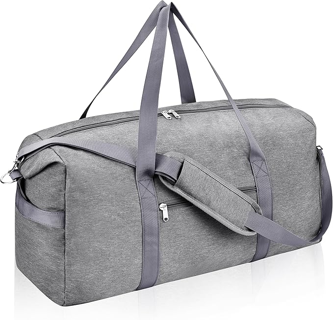For Spirit Airlines Personal Item Bag 18x14x8, Foldable Small Travel Duffel Bags Gym Duffle Weekender Overnight Carry on Luggage Bag with Wet Pocket & Shoe Compartment for Women Men(Grey, 30L)