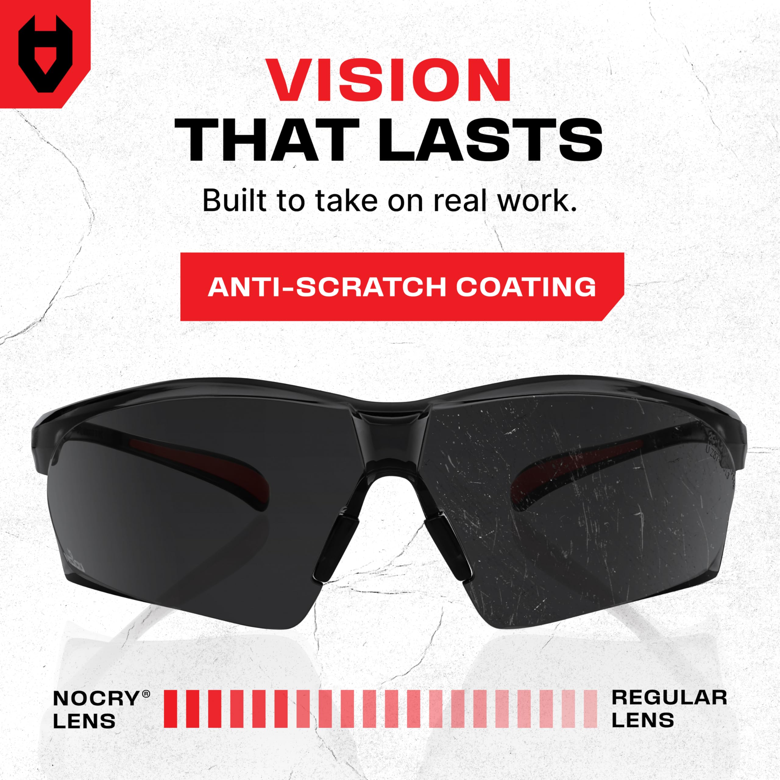 NoCry Safety Sunglasses with Green Tinted Wraparound Lenses; Tinted Safety Glasses for Men and Women with Adjustable Arms & No-Slip Grips; Work Glasses with UV 400 Protection; ANSI Z87.1 Rated