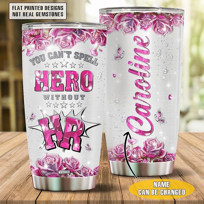 Personalized Human Resources Gifts For Women 20oz Insulated Stainless Steel Travel Mug Coffee Tumbler Cup With Lid Hr Gift For Wife Daughter Mom Christmas Birthday Mother's Day Valentine
