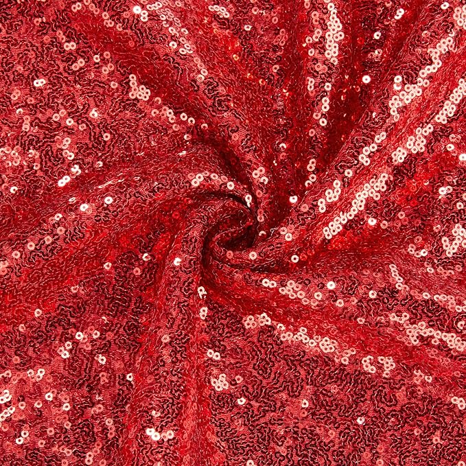 B-COOL Red Sequin Backdrop Curtains 2 Packs 3.3ftx8ft Wedding Sparkle Backdrop Fabric Glitter Background Drapes for Party Ceremony Birthday Decoration