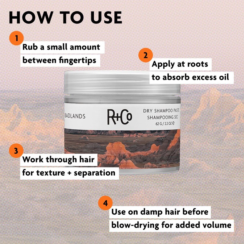 R+Co Badlands Dry Shampoo Paste – 2-in-1 Styling Paste & Dry Shampoo, Adds Volume, Absorbs Oil, Matte Texture for Second-Day Hair, Relative Paradise Fragrance, 2.2 Oz - 3 Pack