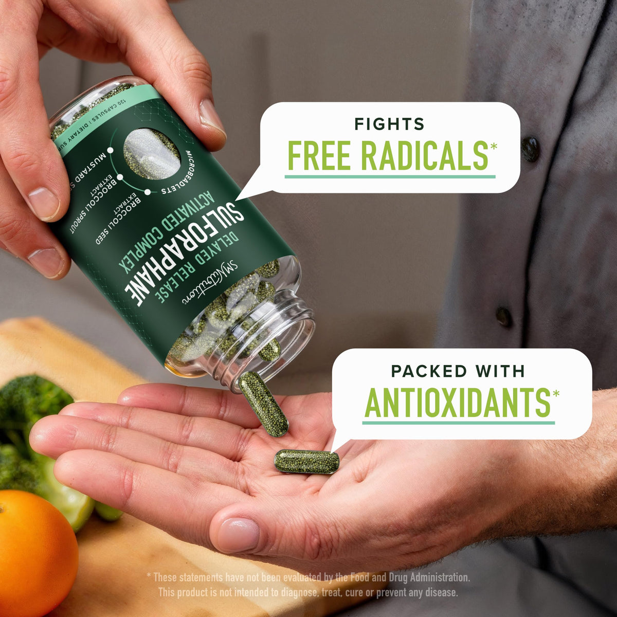 50MG Sulforaphane Supplement from Broccoli Sprouts | NRF2 Activation, Cellular Health & Immune Support | Glucoraphanin, Myrosinase & Antioxidants | 3rd Party Tested | 120 Broccoli Seed Microbeadlets