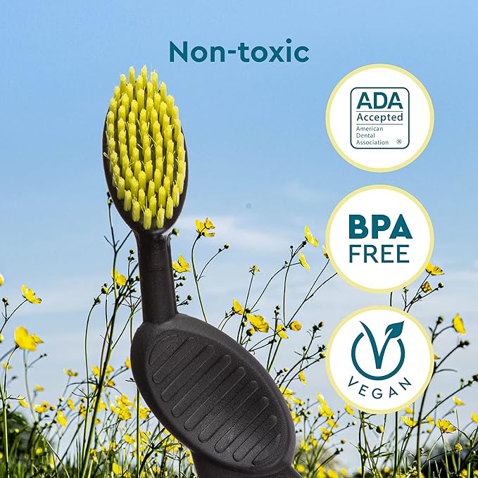 RADIUS Flex Brush with Soft Bristles Toothbrush BPA Free & ADA Accepted Designed to Improve Gum Health & Reduce Issues - Left Hand - Assorted - Pack of 6