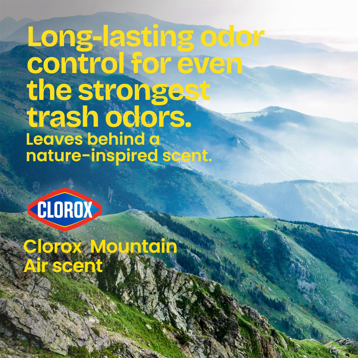Glad ForceFlex Heavy Duty Trash Bags With Clorox, Mountain Air, 30 Gal, 50 Ct (Package May Vary)