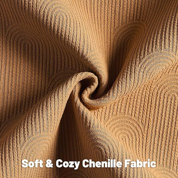 FUTEI Bronze Chenille Decorative Throw Pillow Covers 18x18 Inch Set of 2,Soft Cozy Striped Geometric Patterns Cushion Case,Modern Home Decor for Couch Bed Living Room