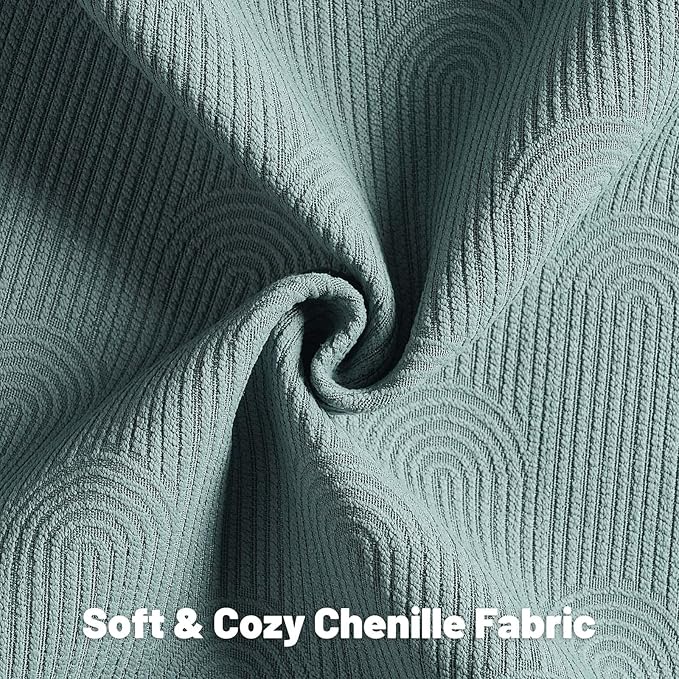 FUTEI Grey Blue Chenille Decorative Throw Pillow Covers 20x20 Inch Set of 2,Soft Cozy Striped Geometric Patterns Cushion Case,Modern Home Decor for Couch Bed Living Room