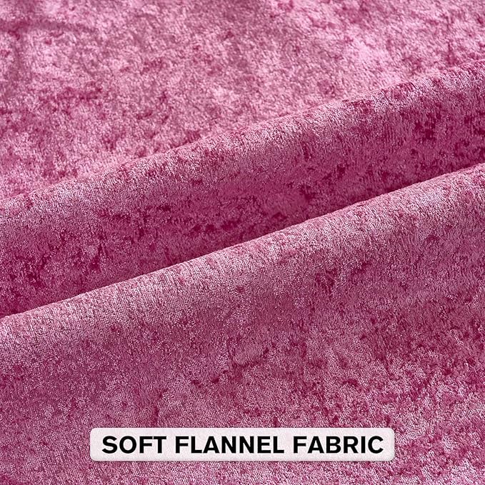 FUTEI Hot Pink Flannel Throw Pillow Covers 16x16 Inch Set of 2,Soft Dimensional Textured Cushion Cases,Modern Home Decor for Couch Living Room