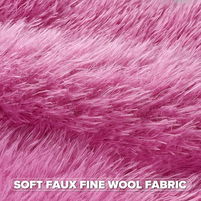 FUTEI Hot Pink Decorative Throw Pillow Covers 18x18 Inch Set of 2,Soft Cozy Faux Fine Wool Textured Cushion Case,Modern Home Luxury Decor for Couch Bed Living Room