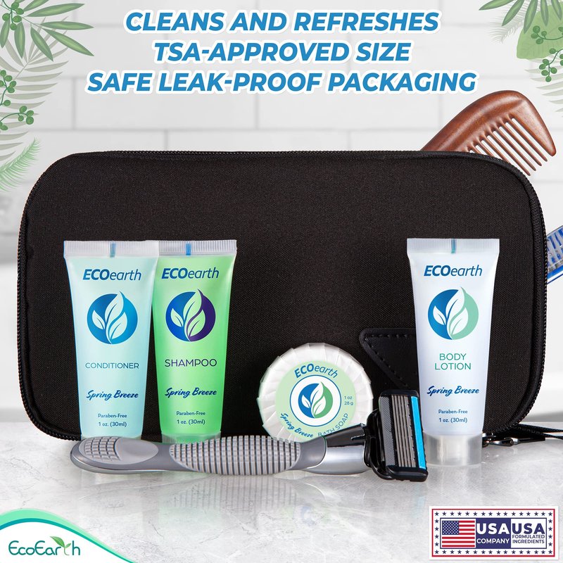 EcoEarth - Travel Size Conditioner - 1 fl oz, 100 PK, Spring Breeze - Delight Your Guests with Revitalizing and Refreshing Hotel Conditioner - Small Size Travel Amenities - Hotel Toiletries in Bulk