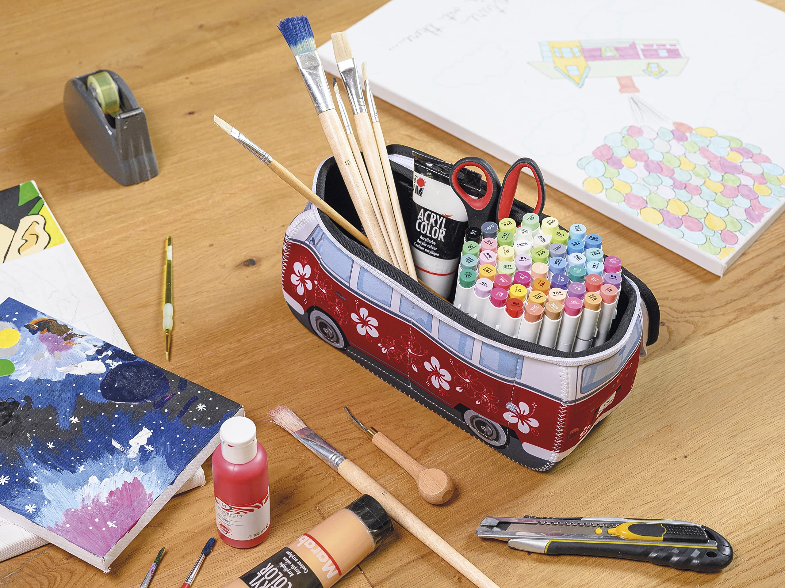 BRISA VW Collection - T1 Bus Camper Toiletry Bag Cosmetic Case