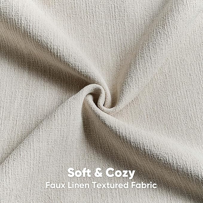 FUTEI Beige Chenille Decorative Throw Pillow Covers 16x16 Inch Set of 2,Soft Cozy Faux Linen Textured Cushion Case,Farmhouse Home Decor for Couch Living Room