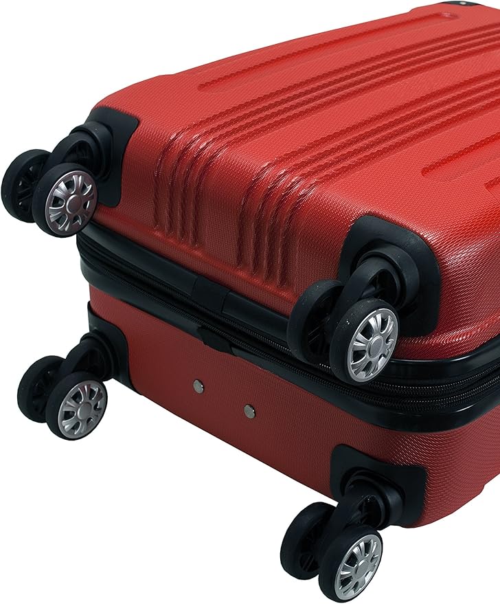 Rockland London Hardside Spinner Wheel Luggage, Carry-On 20", Red