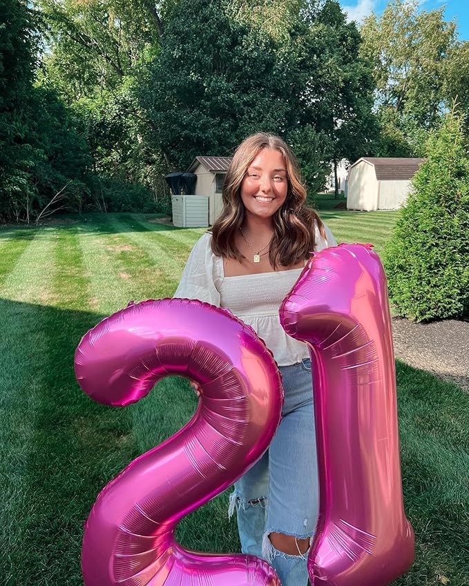 Pink Number 3 Balloon 40 Inch, 3 Balloon Number, 3rd Birthday Decorations, Pink Party Supplies for Boys Girls