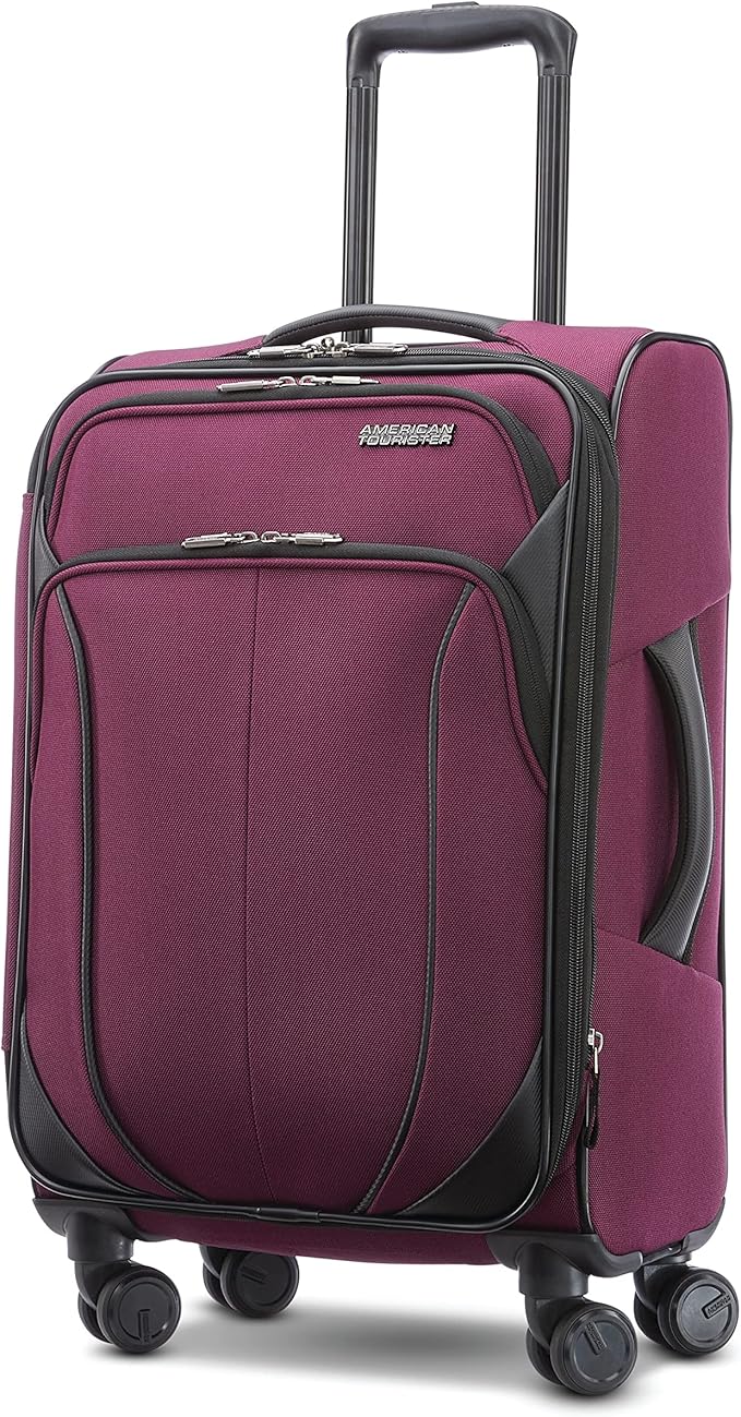American Tourister 4 KIX 2.0 Expandable Softside Luggage with Spinner Wheels, 20 SPINNER, PURPLE ORCHID