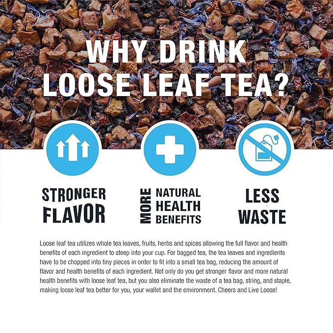 Tiesta Tea - Ginger Citrus Herbal Loose Leaf Tea, Lemon Ginger with Mint & Chamomile Blend, Caffeine-Free, Brew Hot or Iced, Makes Up to 200 Cups, Resealable Bulk Pouch, 12 Ounce