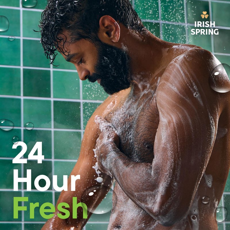 Irish Spring 5 in 1 Moisturizing Body Wash for Men, Shampoo, Conditioner, Body and Face Wash, and 24 Hour Deodorizer, Paraben-Free, Sea Salt & Cedarwood Scent, 20 fl oz, 4 Pack