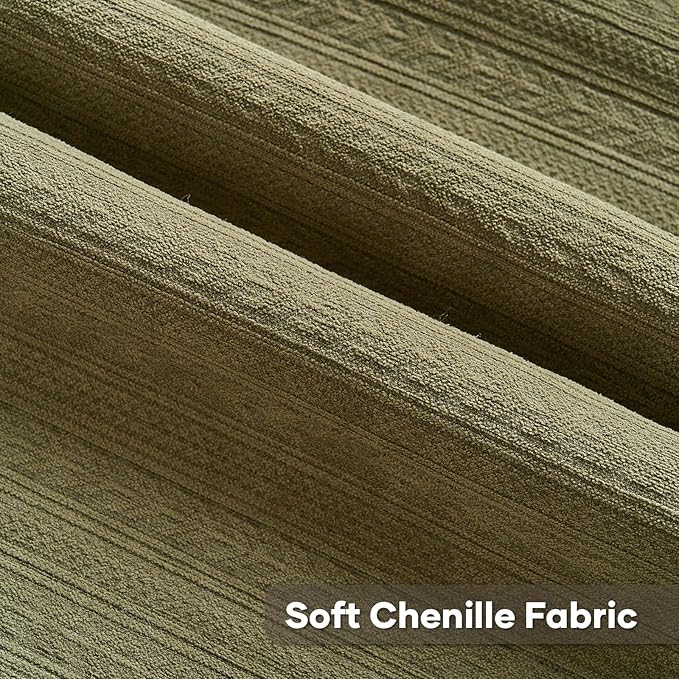 FUTEI Olive Green Decorative Throw Pillow Covers 22x22 Inch Set of 2,Soft Cozy Wheat Ear Striped Patterns Cushion Cases,Modern Home Decor for Couch Bed Living Room