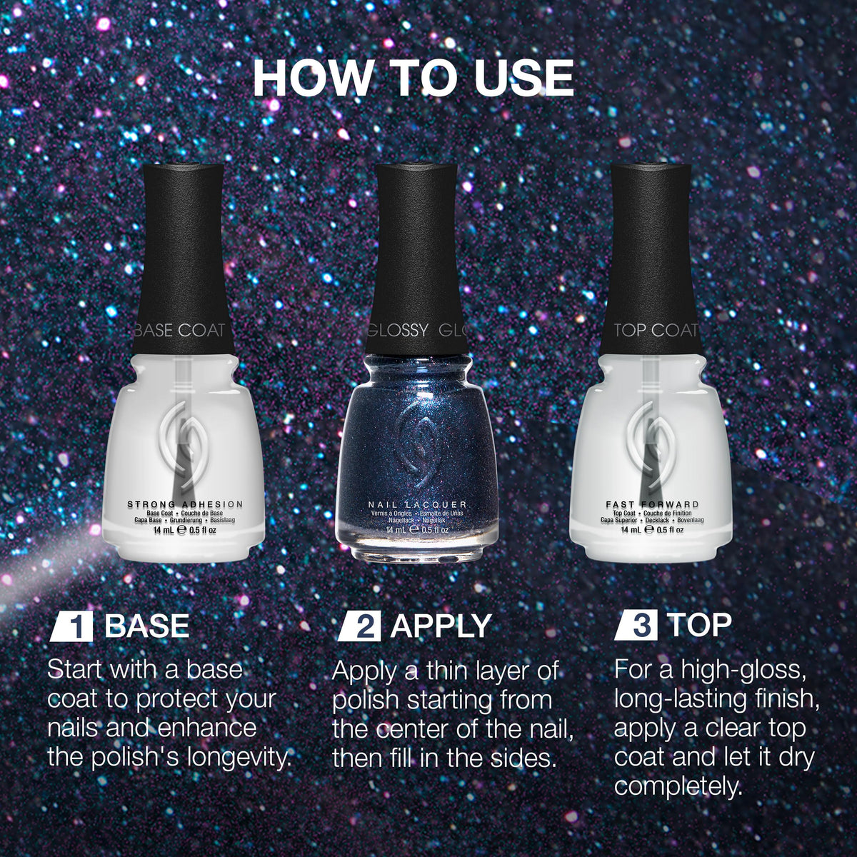 China Glaze Cg Nail Lacquer Fall From Grace – Deep Sapphire Blue Nail Polish, Long-Lasting, Quick Dry, Chip Resistant, Shimmer Glossy Finish for Salon & DIY Manicure, 0.5 Fl Oz