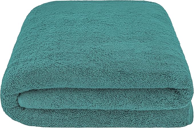 American Soft Linen Oversized Bath Sheet 40x80 Extra Large for Bathroom, 600 GSM 100% Cotton Turkish Jumbo Bathsheet Towels for Adults, Teal Bath Sheet