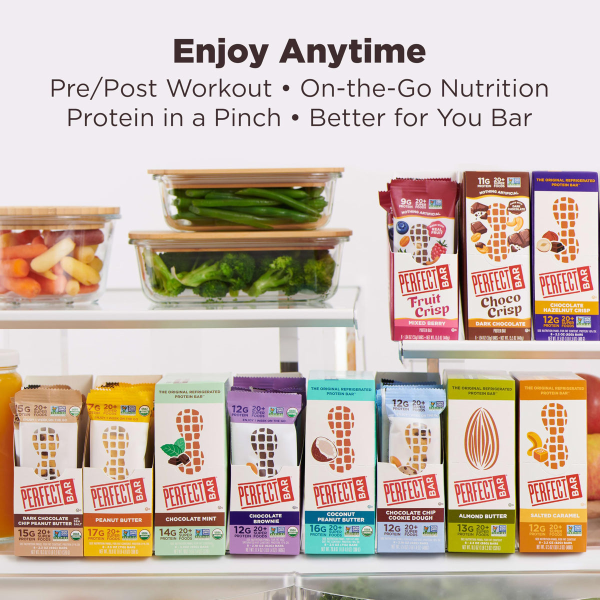Perfect Bar Original Refrigerated Protein Bar, Almond Butter, 2.5 Ounce Bar, 8 Count (Pack of 3)