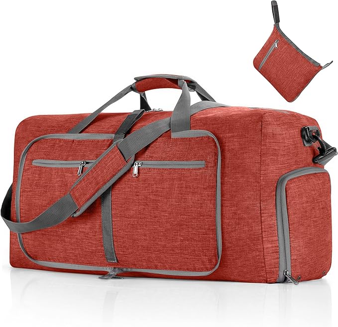 Vomgomfom 65L/85L/115L Foldable Travel Duffle Bag, Lightweight Checked Luggage with Shoe Compartment, Water-Resistant Weekender Overnight Bag for Men & Women
