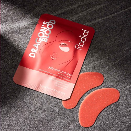 Rodial Dragon's Blood Jelly Eye Patches (4 Sachets), Elisticity and Firmness, Hyaluronic acid and Dragon's Blood for Plumping and Deep Hydration, Makeup Prep