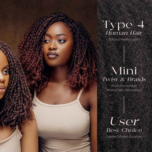 BLL Afro Kinkys Bulk Human Hair, 20 Inch 50 Gram 100% Human Hair for Mini Twist Braiding Dreadlock Loc Extensions Afro Kinky Curly Hair Bulk Black Color (1B, 20 Inch (Pack Of 1))