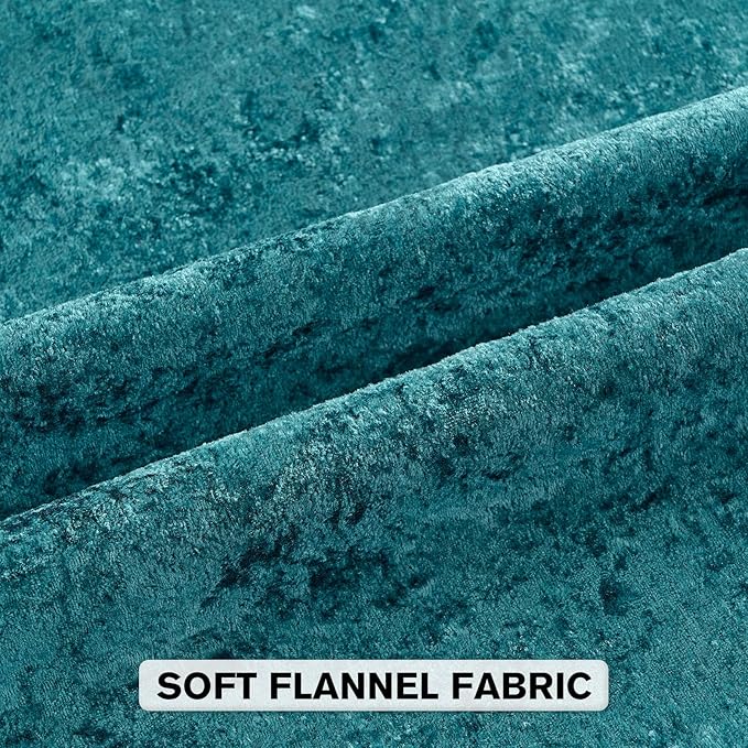 FUTEI Teal Flannel Throw Pillow Covers 22x22 Inch Set of 2,Soft Dimensional Textured Cushion Cases,Modern Home Decor for Couch Living Room