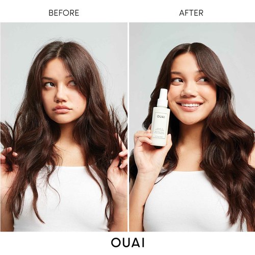 OUAI Hair Styling & Treatment Bundle - Includes Leave-In Conditioner & Detox Shampoo - Hair Care Products for Styling, Smoothing, Adding Hair Shine & Removing Product Build Up (2 Count, 4.7 Oz/10 Oz)