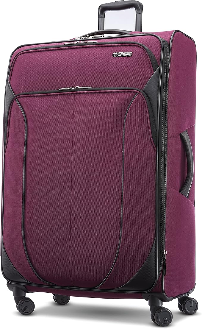 American Tourister 4 KIX 2.0 Expandable Softside Luggage with Spinner Wheels, 28 SPINNER, PURPLE ORCHID