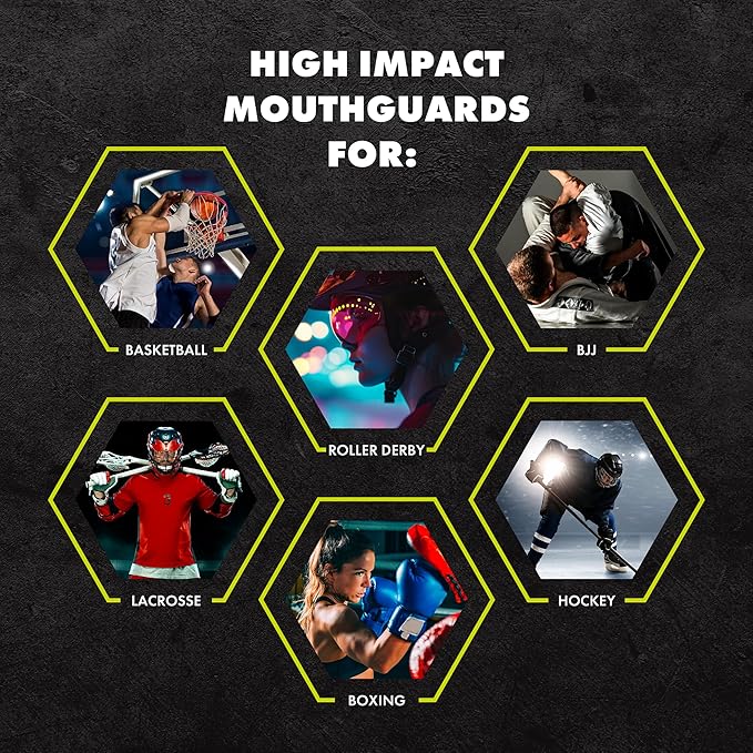 DAMAGE CONTROL High-Impact Mouth Guard – Sports Mouthguard for Boxing, Football, Hockey, Lacrosse & Basketball, Protects Teeth & Jaw, Protective Mouthpiece for Adults & Youth (Adult, Blackarts 2.0)