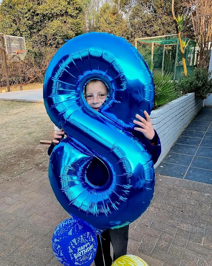 16 Balloon Number, Metallic Blue Number 16th Birthday Balloons 40 Inch, Sweet 16 Years Old Metallic Blue Birthday Decorations for Boys Girls, 16th Anniversary Decorations