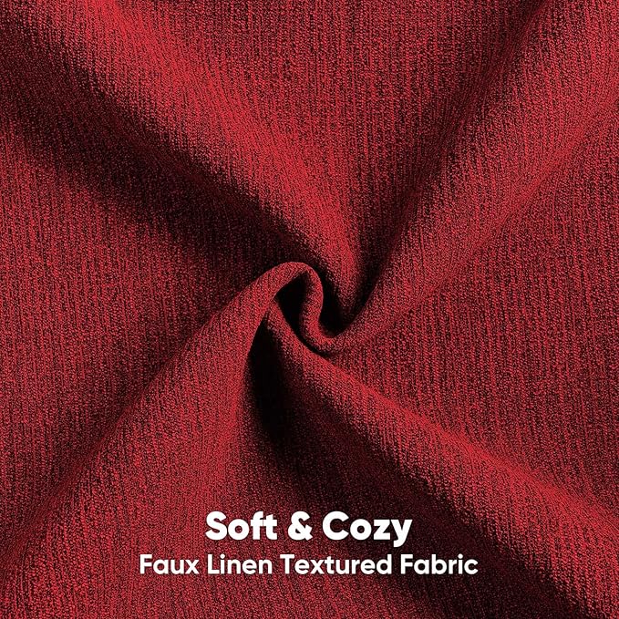 FUTEI Christmas Red Chenille Decorative Throw Pillow Covers 12x20 Inch Set of 2,Soft Cozy Faux Linen Textured Lumbar Pillow Cases,Farmhouse Home Decor for Couch Living Room