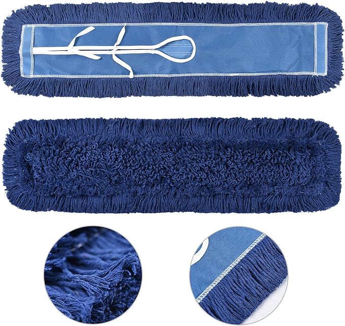Matthew Cleaning 36'' Industrial Strength Cotton Dust Mop Refill Washable Replacement Heads for Residential & Commercial Use Fit Standard Dust Mop Frames, Hardwood, Laminate, Concrete Floors 1 Pack