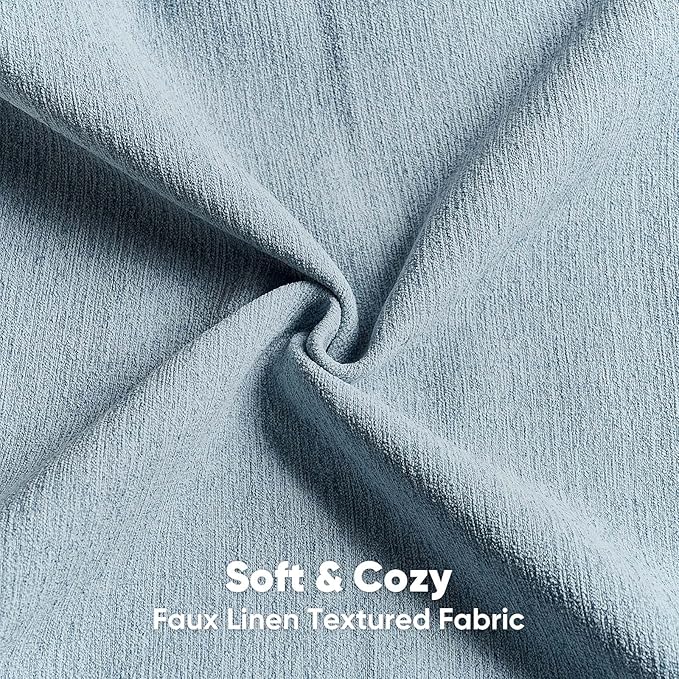 FUTEI Denim Blue Chenille Decorative Throw Pillow Covers 26x26 Inch Set of 2,Soft Cozy Faux Linen Textured Euro Pillow Shams,Farmhouse Home Decor for Couch Living Room