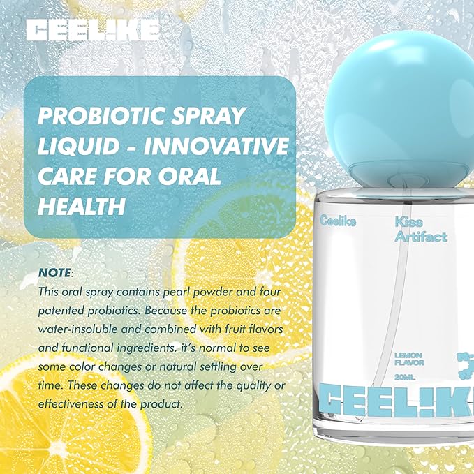 CEELIKE Oral Spray – Instant Fresh Breath, Dual Cooling Formula, Natural Ingredients, Pocket-Size, Lemon, 1 Count
