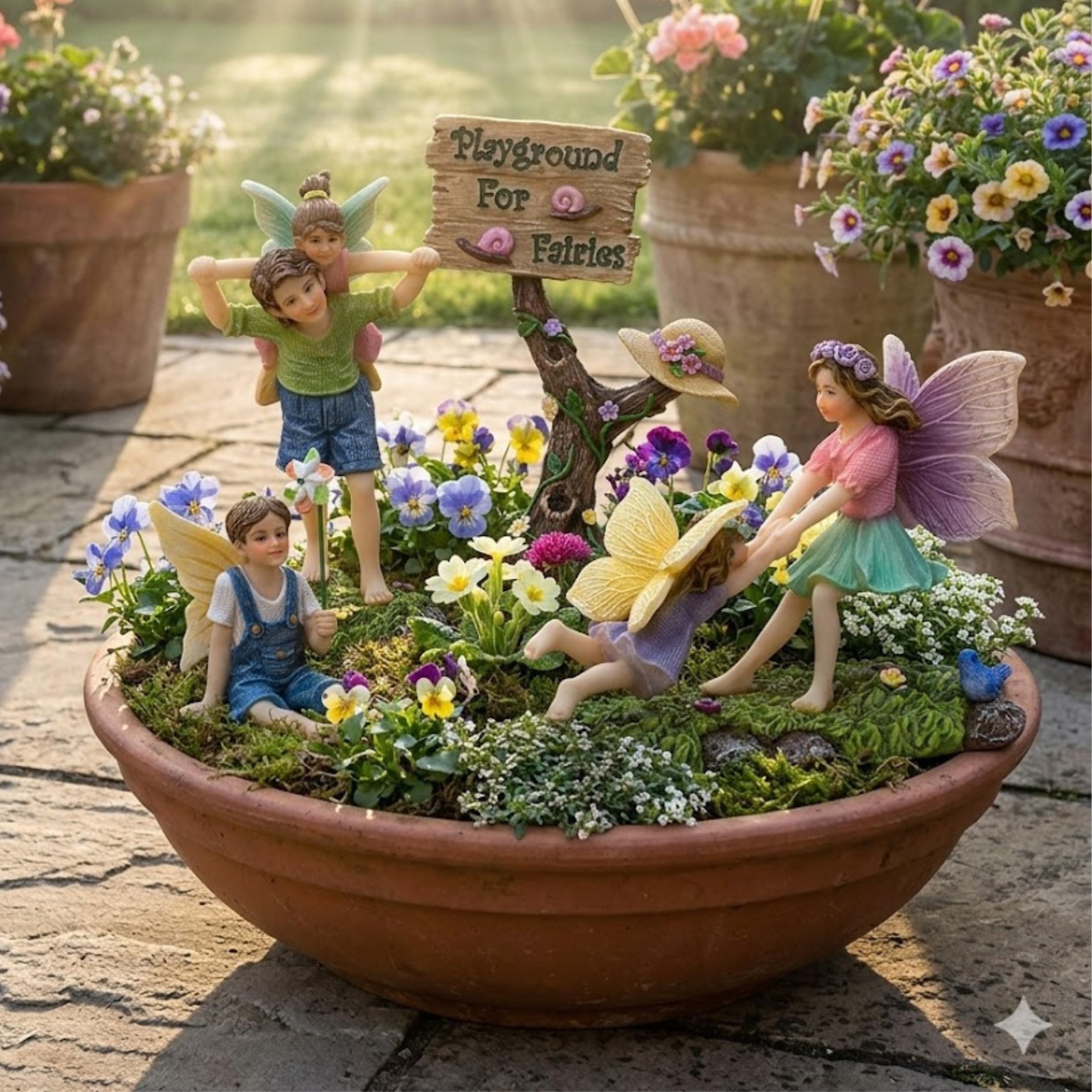 PRETMANNS Fairies for Fairy Garden - 4 Piece Outdoor Figurine Set